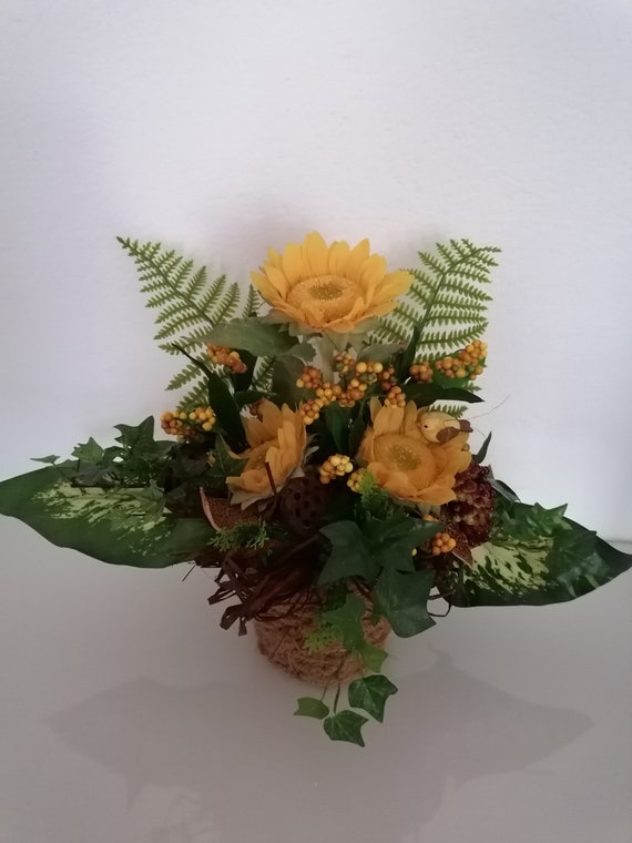Herbstgesteck knstlich, Sonnenblumen Beeren Gesteck Nr. 39 - Etsy.de