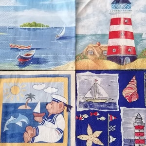 4 loose 3-ply napkins meteriane motifs