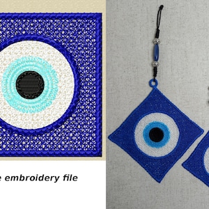 FSL evil eye talisman machine embroidery design, decoration machine embroidery file, freestanding embroidery