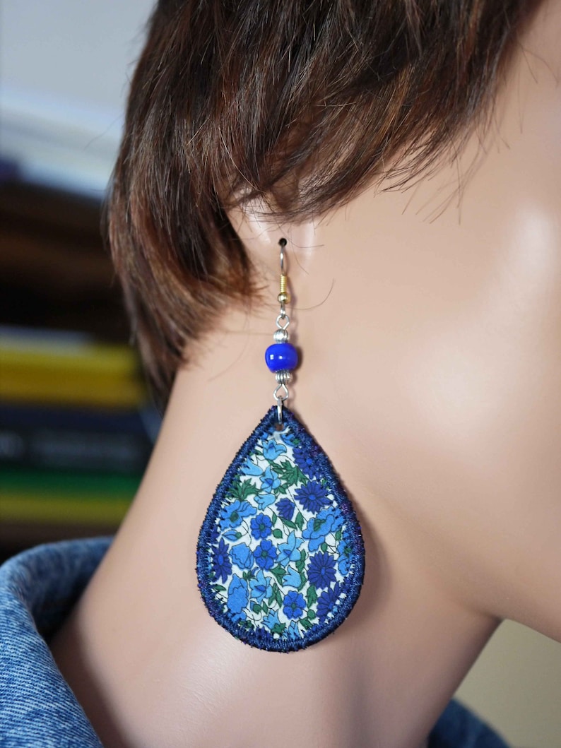 'You're my hope' hand embroidered drop earring
