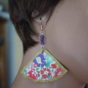 Machine embroidery design fan earrings, jewelry machine embroidery, freestanding embroidery