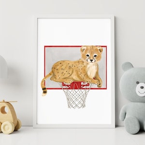 Basketball Printable Art, Basketball Wall Decor, Basketball Wall Decor for Boys, Basketball Baby Gift, Cheetah Nursery, Sports Baby Shower