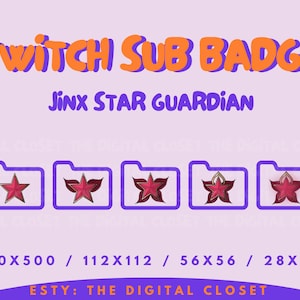 Jinx Star Guardian Sub Badge/Emote for Twitch, Discord, YouTube, Streamers, Vtuber, PNGtuber