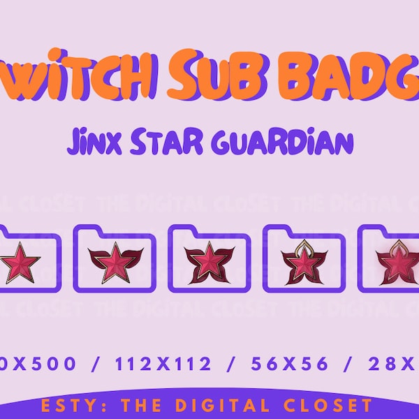 Huy hiệu phụ của người bảo vệ ngôi sao và cảm xúc của Jinx Star Sub, Twitch, Discord, YouTube, сетерott