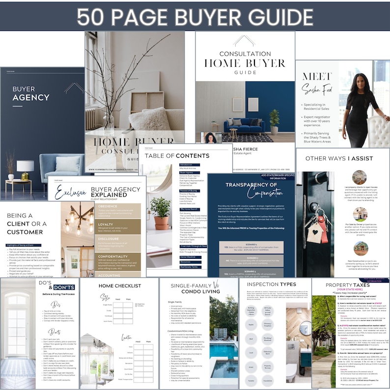 Real Estate Buyer & Seller Guide Bundle | Canva Template (digital ...