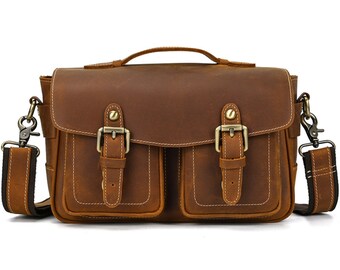 Leather Camera Bag - Crossbody camera bag - Genuine Leather camera bag - High Quality Genuine messenger camera bag