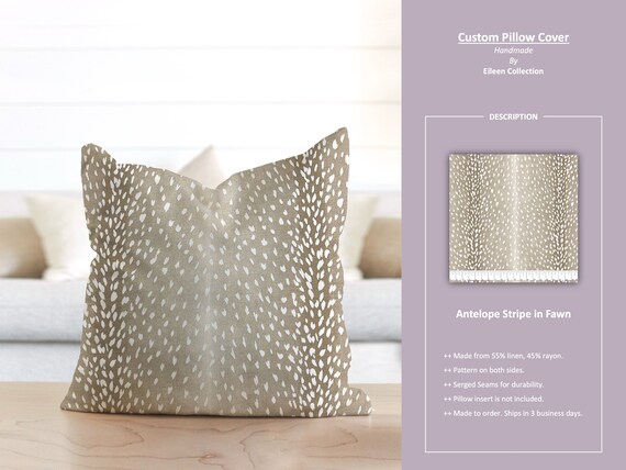 Fawn Antelope Pillow Cover Antelope Fawn Bolster Pillow Cover