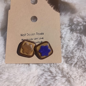 Handmade Peanut Butter and Jelly Stud Earrings