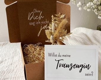 Trauzeugin Box „Willst du meine Trauzeugin sein?“ Frage