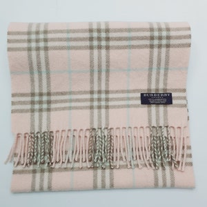 Genuine Burberry Wool Scarf in an Excellent Condition Pink