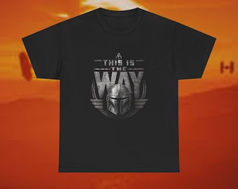 This Is The Way Mandalorian Beskar Helmet Distressed Metallic Star Wars Inspired Graphic Tee