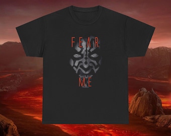 Fear Me Dark Side Warrior Sith Inspired Face Paint Graphic Tee Star Wars Fan Art Design
