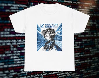 Camiseta de chica hacker del Sector Ocho de Cyberpunk