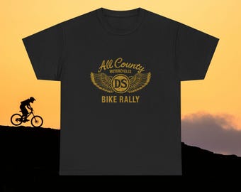 T-shirt classique vintage à emblème ailé du rallye moto All County Motorcycles