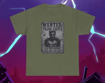 Wanted Frank Castle Punisher One Last Kill Distressed Western Wanted Poster Marvel Inspired Graphic Tee