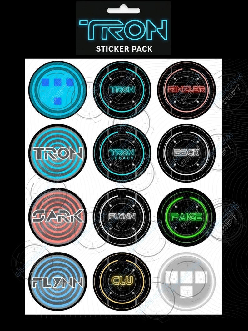 Tron Sticker Pack: Identity Disc, Lightcycle, Light Suit Decals ...