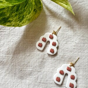 Mini Pumpkin Arches | Autumn Clay Earrings