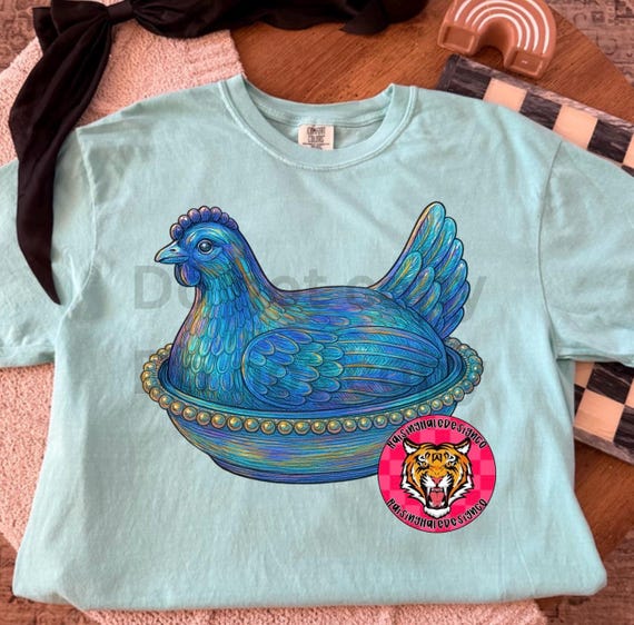 Carnival Glass Hen on Nest PNG, Grandma Core (Digital Download)