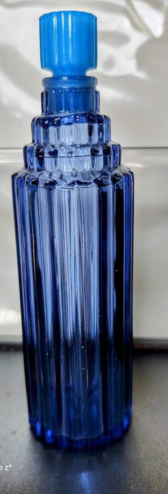 Vintage Blue Worth Skyscraper Lalique Perfume Bott