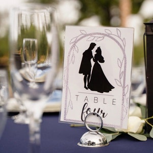 DESCARGA DIGITAL Números de mesa de boda de cuento de hadas; Números de mesa de parejas de princesas; Boda de cuento de hadas ; Números de mesa de boda