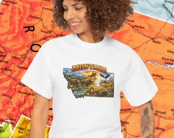 Camiseta Montana Big Sky / Camiseta panorámica de montañas y vida silvestre