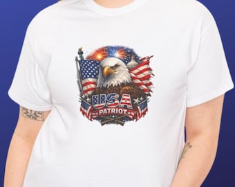 Camiseta con el escudo del águila de EE. UU. / Camiseta patriótica con la bandera estadounidense y el águila calva