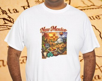Camiseta con collage de viaje por carretera a Nuevo México / Camiseta gráfica de la Ruta 66 del suroeste desértico