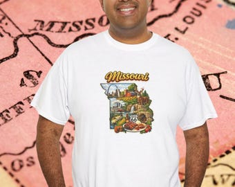 Camiseta panorámica de Missouri / Camiseta con paisaje del Gateway Arch y los Ozarks