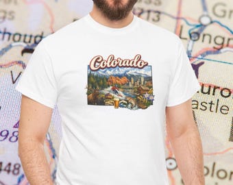 Camiseta con estampado vintage de las montañas de Colorado / Camiseta con paisaje natural de las Montañas Rocosas