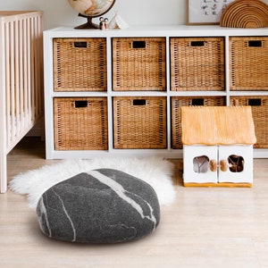 The soft Rock Stone Pillow. Model Loo. Home Decoration, Pebble, Living, Throw Pillows, Kamushi, Footrest Foostool, Soft stone, Pouf stone.