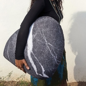 Outdoor. Soft pillow, model Loo, Home Decoration, Living, Throw Pillows, Footrest Foostool, Pouf stone