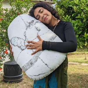 Outdoor. Soft pillow, model Toscana, Home Decoration, Living, Throw Pillows, Footrest Foostool, Pouf stone