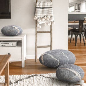 The soft Rock Stone Pillow. Chirali. Home Decoration, Pebble, Living, Throw Pillows, Kamushi, Footrest Foostool, Soft stone, Pouf stone.