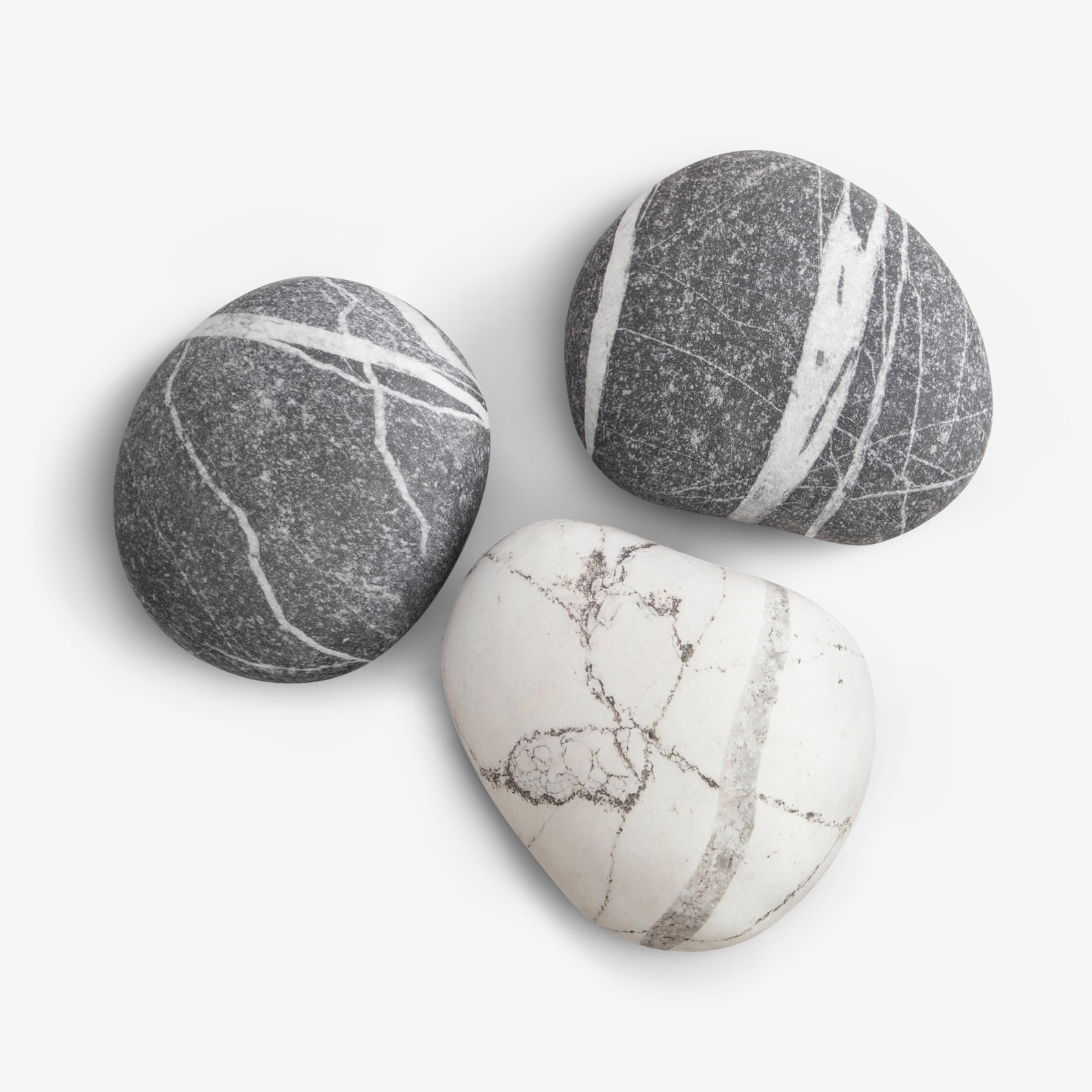 Set of 3 Cute Rocks Stone Pillows, Home Decoration, Pebble, Living ...
