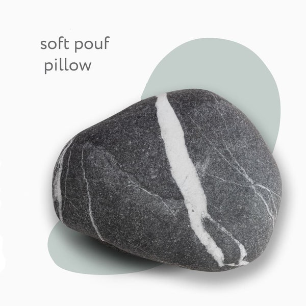 The soft Rock Stone Pillow. Model Loo. Home Decoration, Pebble, Living, Throw Pillows, Kamushi, Footrest Foostool, Soft stone, Pouf stone.