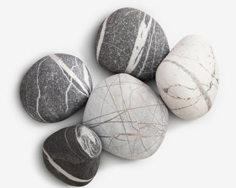 Set van 5 grote stenen stenen kussens, woondecoratie, kiezel, wonen, kussens gooien, Kamushi, voetensteun, voetenbank, zachte steen, poefsteen