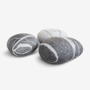 Set of 3 cute Rocks Stone Pillows, Home Decoration, Pebble, Living, Throw Pillows, Kamushi, Footrest Foostool, Soft stone, Pouf stone