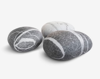 Set of 3 cute Rocks Stone Pillows, Home Decoration, Pebble, Living, Throw Pillows, Kamushi, Footrest Foostool, Soft stone, Pouf stone