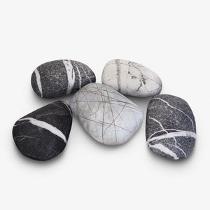Outdoor. Set of 5 large Rocks Stone Pillows, Home Decoration, Pebble, Living, Throw Pillows, Footrest Foostool, Soft stone, Pouf stone