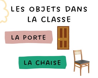 French les objets dans la classe posters, french classroom decor, language classroom poster, language learning poster