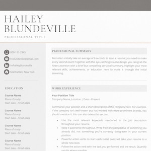 Executive Resume Template Google Docs, Word Resume Template, Pages, Professional Resume, Cover Letter & References, US Letter, a4 CV Resume