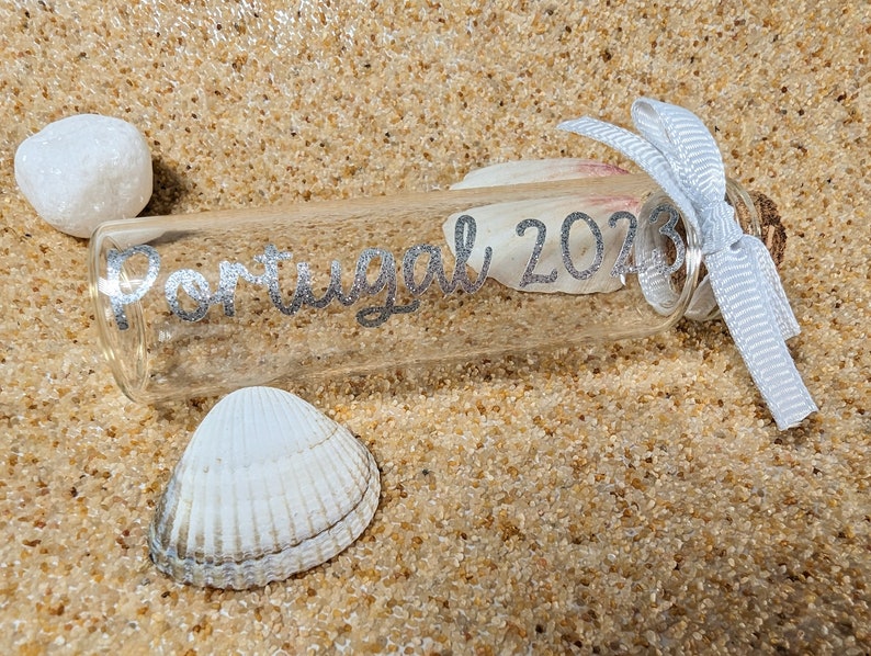 Personalised Holiday Sand Bottle with Destination for Travel Collection, Holiday Essential Vacation Gift for Couples, Family & Honeymoon image 6