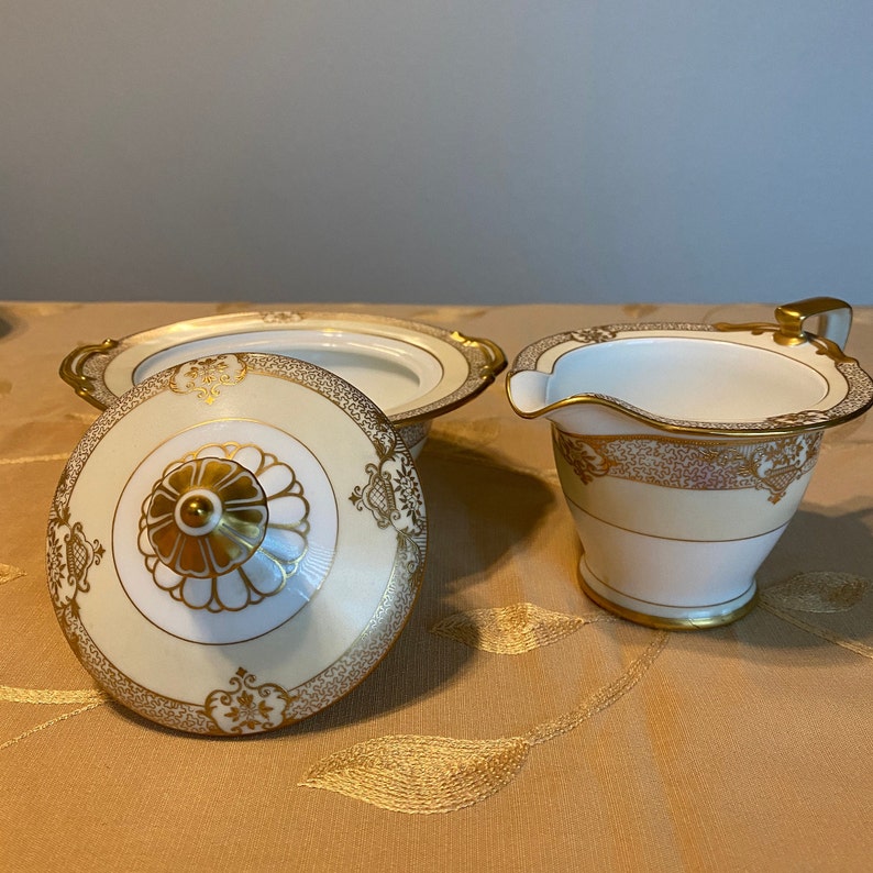 Noritake Creamer and Sugar Bowl 1930s Vintage China Etsy