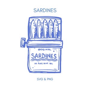 Sardine, Sardine SVG, Sardinendruck, Sardine SVG, italienische SVG, Küstenkokette, wunderlicher Sommer, trendiger Sommer png, Fisch aus der Dose