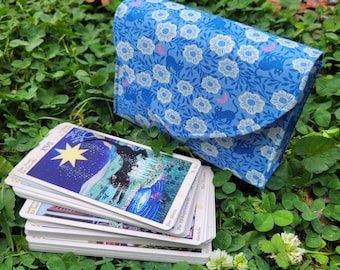 Tarot Deck Bag With Snap Closure | Tarot Case | Blue Cats