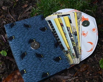 Tarot Deck Bag With Snap Closure | Tarot Case | Owls/Trick or Treat