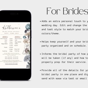 Braut Hochzeit Tag Timeline Template: Makeup & Haare (Digitale Vorlage) Bild 6