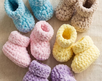 Crochet Pattern PDF | + Video Tutorial | Little Cloud Booties | Sizes Newborn–24 Months
