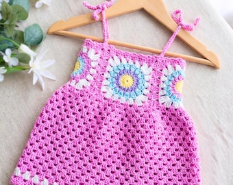 Crochet Baby & Children's Dress Pattern | PDF + VIDEO | Newborn to 10 Years | Granny Square Sundress