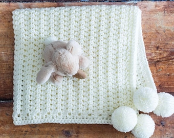 Crochet Baby Blanket Pattern, Easy Crochet Baby Blanket Pattern by Maisie and Ruth | *Instant Download* | **PATTERN ONLY**
